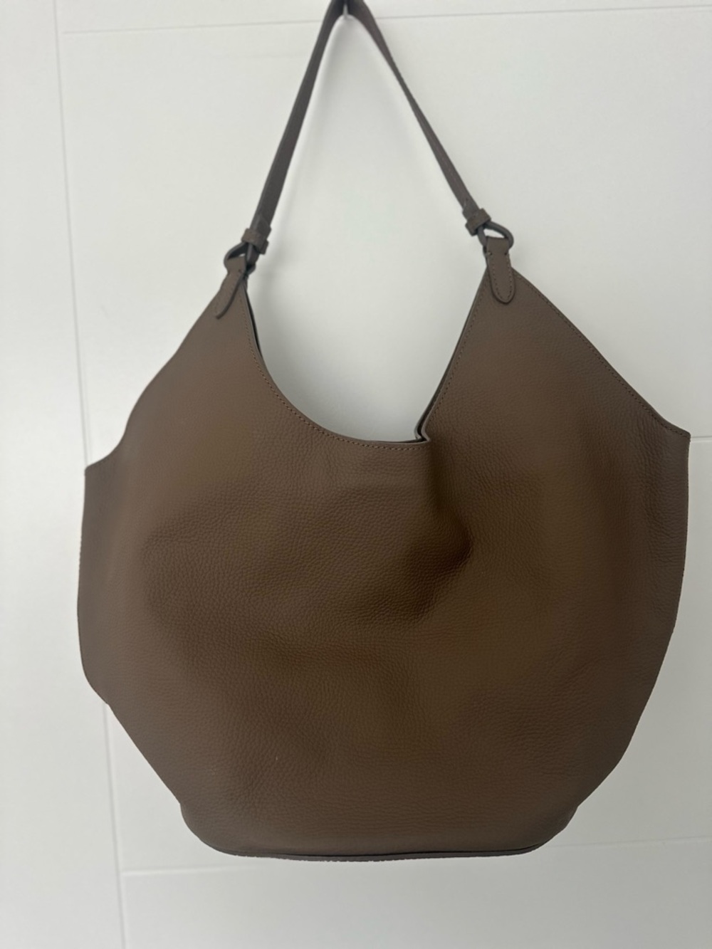 Made in Italy Genuine Leather Hobo Shoulder Bag | Italian Leather Tote w/ Pouch